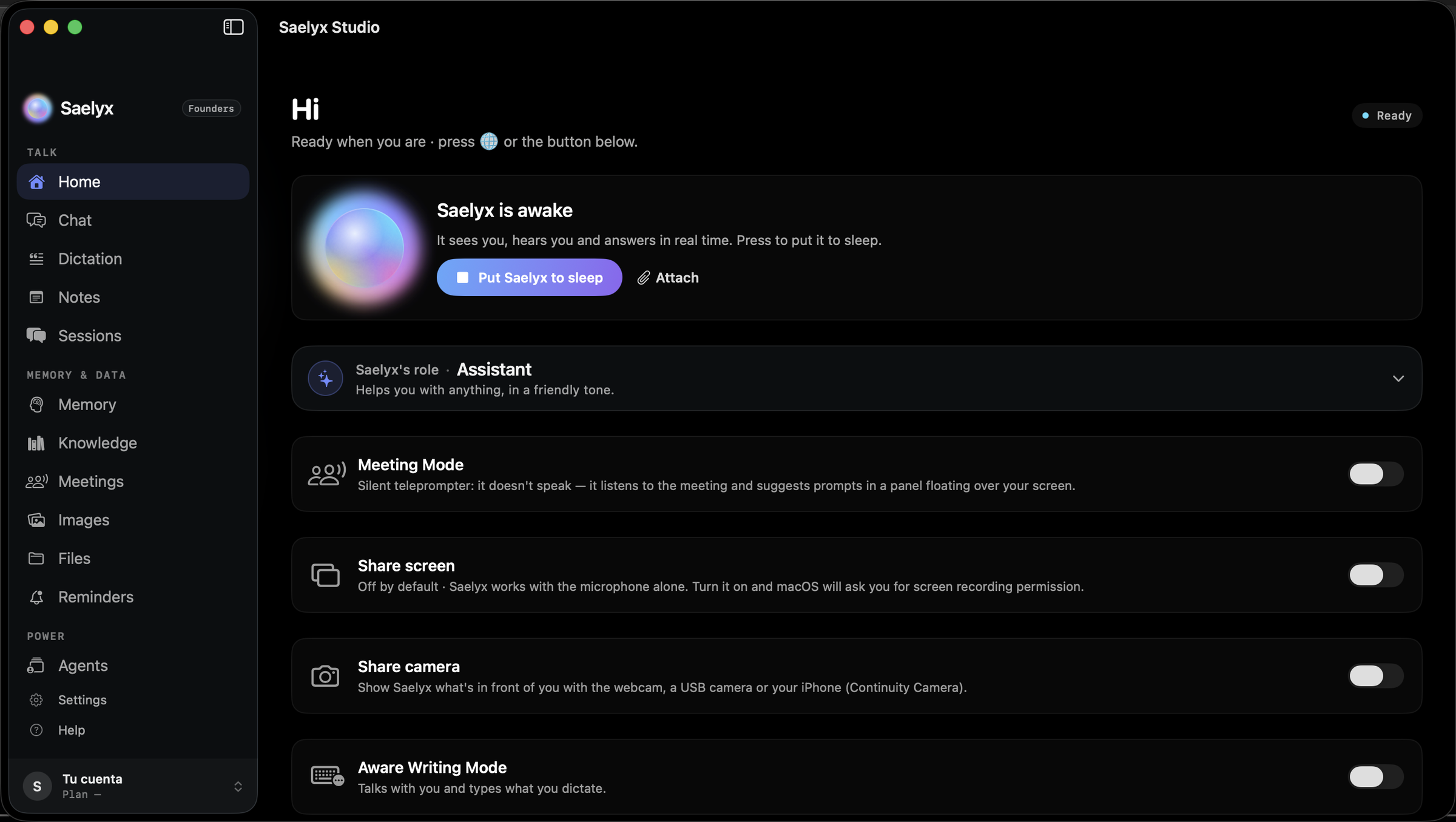 Saelyx watching the macOS desktop while you work