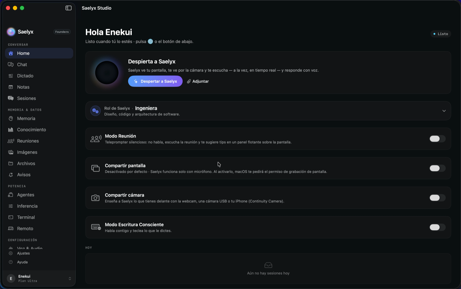 Saelyx Studio en macOS