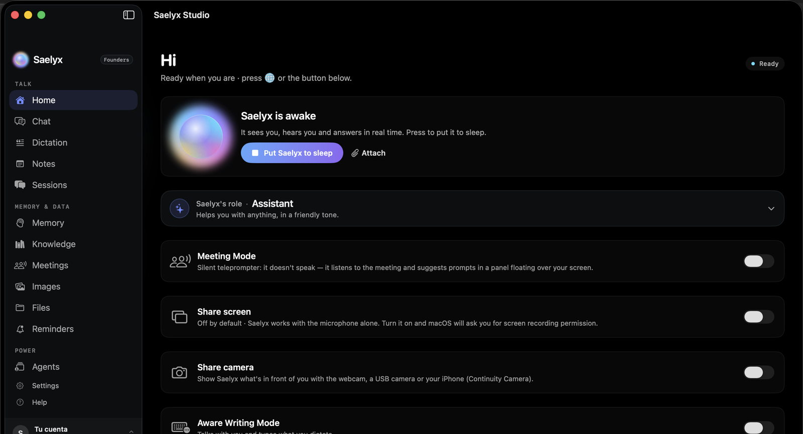 Saelyx Studio on macOS